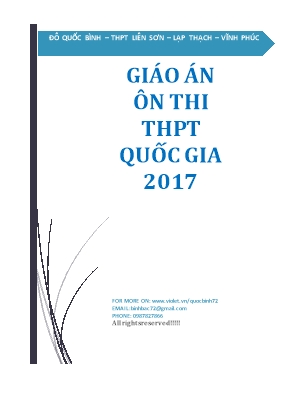 Giao an Ôn thi THPT Quôc gia môn Tiếng Anh năm 2017 - Đỗ Quốc Bình